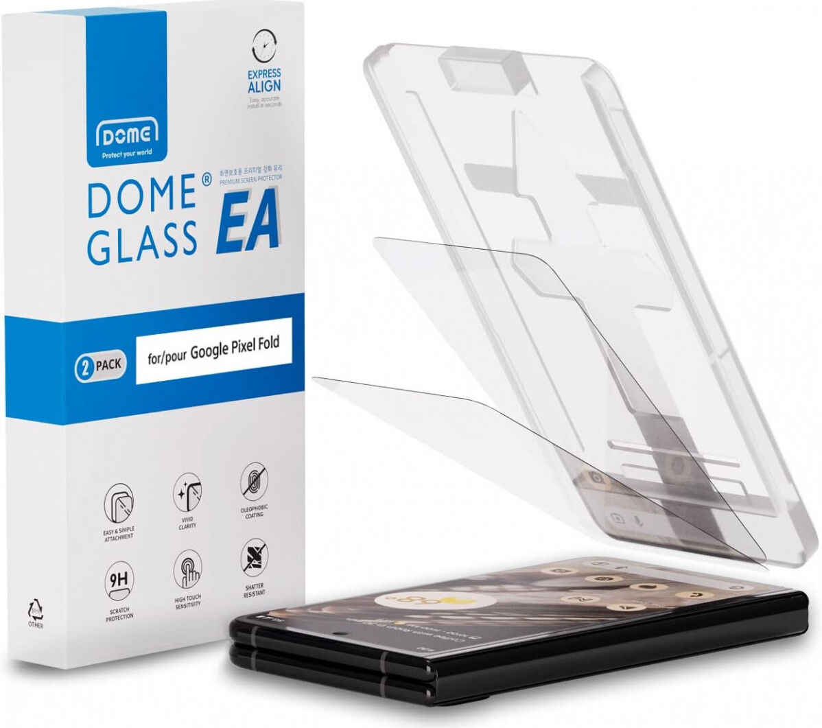 Whitestone EA Dome Glass Google Pixel Fold Screen Protector 2-Pack afbeelding 1