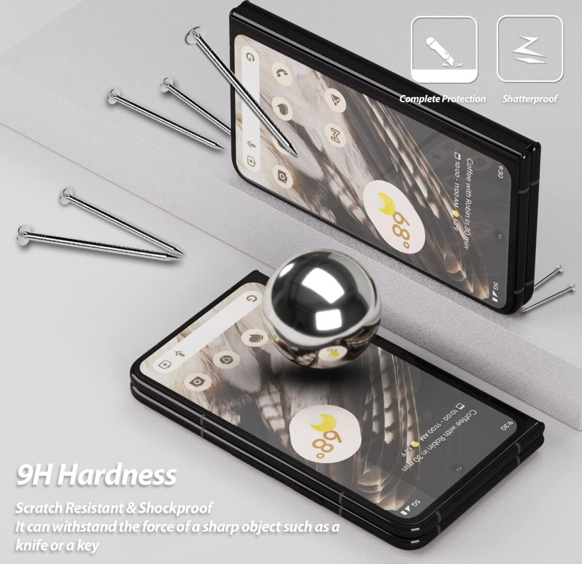 Whitestone EA Dome Glass Google Pixel Fold Screen Protector 2-Pack afbeelding 3