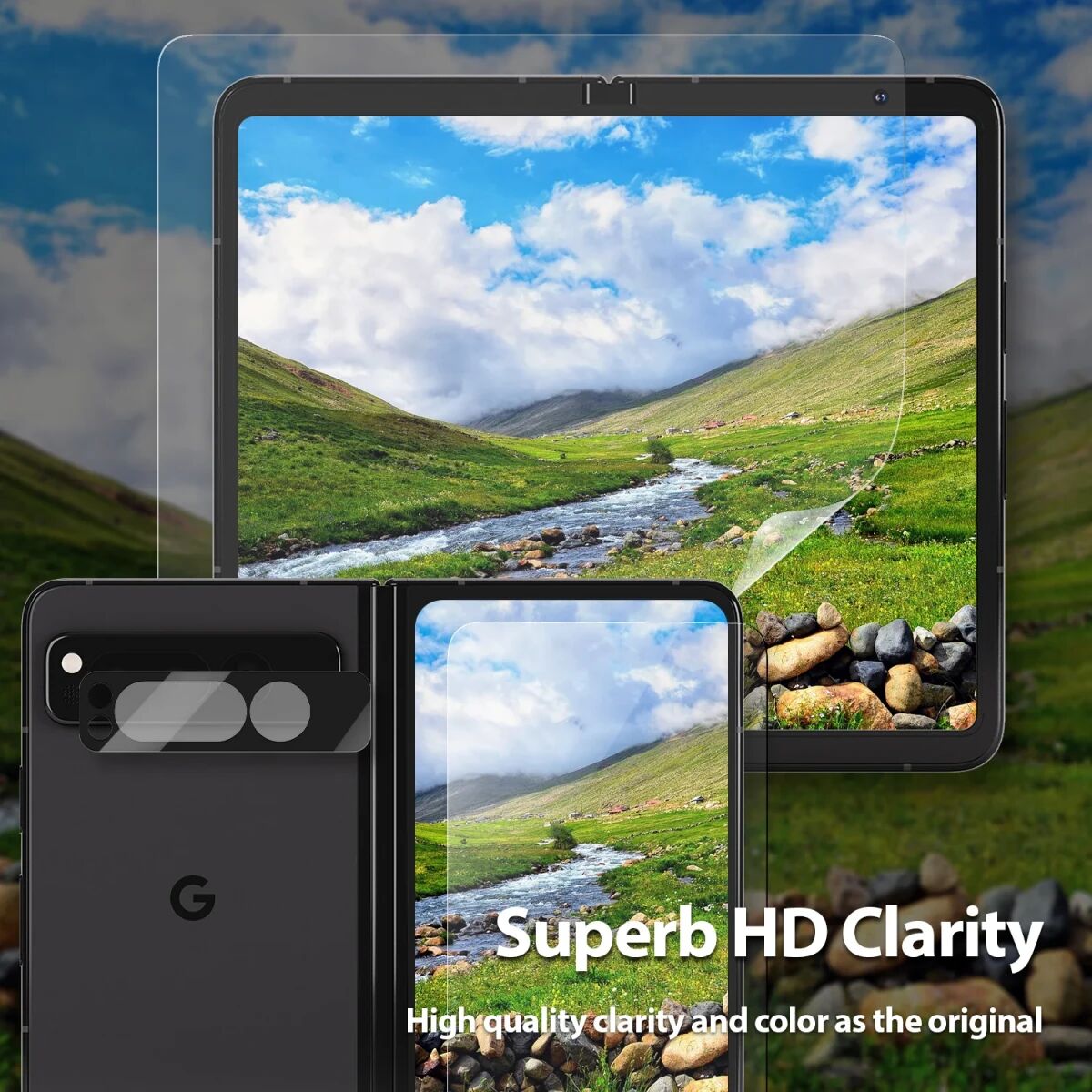 Whitestone All In One Pack Google Pixel Fold Bescherm Set (2+2+2 Pack) afbeelding 4