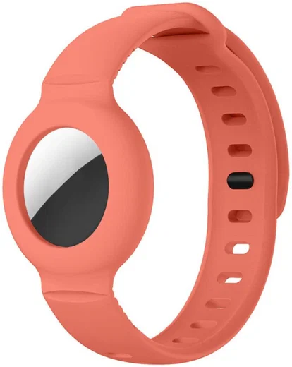 Apple AirTag Horloge Bandje voor Kinderen Siliconen Oranje afbeelding 1