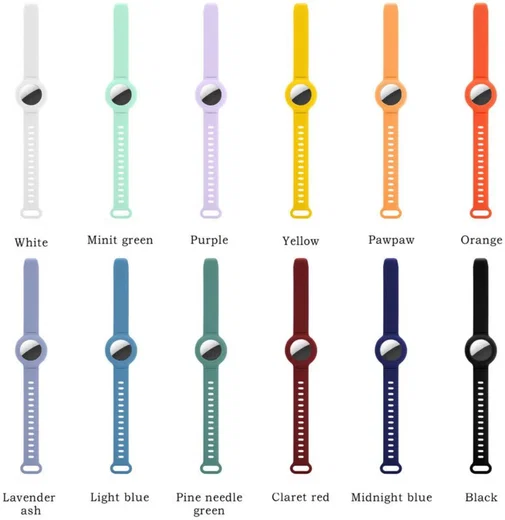Apple AirTag Horloge Bandje voor Kinderen Siliconen Oranje afbeelding 7