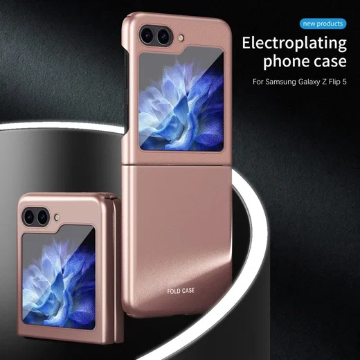Samsung Galaxy Z Flip 5 Hoesje Hard Back Cover Roze Goud afbeelding 3