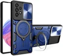 Samsung Galaxy A53 Hoesje met Camera Slider en Kickstand Ring Blauw