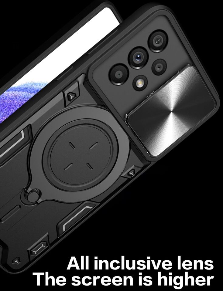 Samsung Galaxy A53 Hoesje met Camera Slider en Kickstand Ring Blauw afbeelding 8