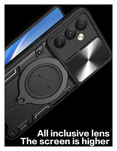 Samsung Galaxy A54 Hoesje Camera Slider en Kickstand Ring Blauw afbeelding 8