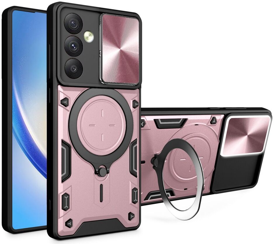 Samsung Galaxy A54 Hoesje Camera Slider en Kickstand Ring Roze afbeelding 1