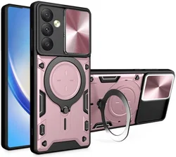 Samsung Galaxy A54 Hoesje Camera Slider en Kickstand Ring Roze afbeelding
