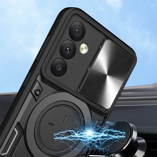 Samsung Galaxy A54 Hoesje Camera Slider en Kickstand Ring Roze afbeelding 4