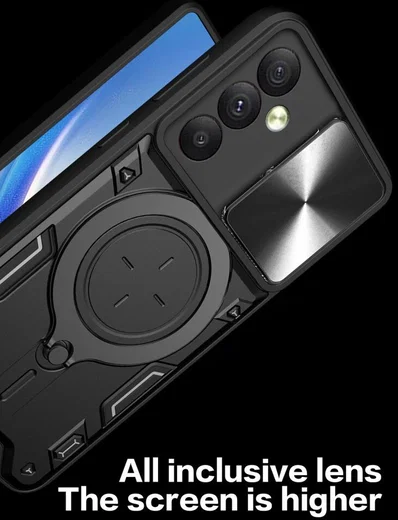Samsung Galaxy A54 Hoesje Camera Slider en Kickstand Ring Roze afbeelding 8