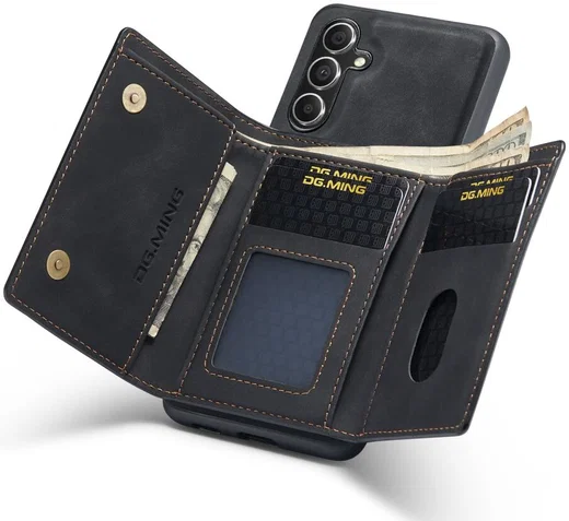 DG Ming Samsung Galaxy A54 Hoesje met Magnetische Kaarthouder Zwart afbeelding 5