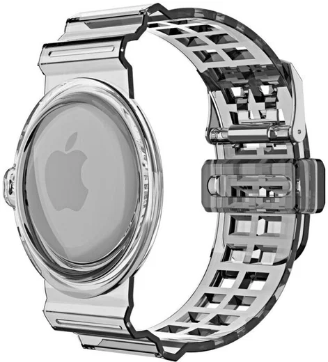 Apple AirTag Horloge Bandje voor Kinderen en Volwassenen TPU Zwart afbeelding 1