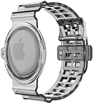 Apple AirTag Horloge Bandje voor Kinderen en Volwassenen TPU Zwart