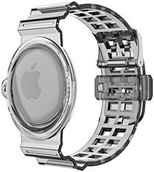 Apple AirTag Horloge Bandje voor Kinderen en Volwassenen TPU Zwart afbeelding