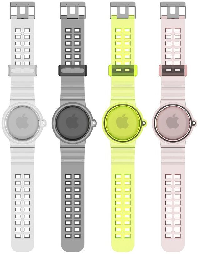 Apple AirTag Horloge Bandje voor Kinderen en Volwassenen TPU Zwart afbeelding 3