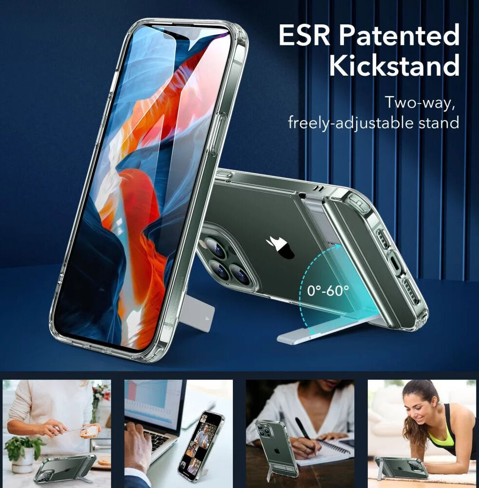 ESR Air Shield Boost iPhone 13 Pro Max Hoesje Kickstand Transparant afbeelding 2