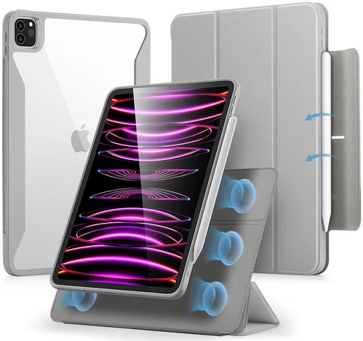 ESR Rebound Hybrid 360 Apple iPad Pro 12.9 (2022 / 2021) Hoes Grijs afbeelding 1