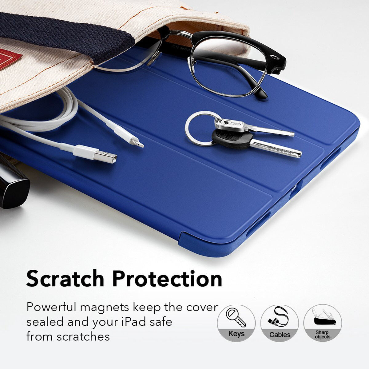 ESR Rebound Pencil Book Case Apple iPad Air 10.9 Hoes Blauw afbeelding 5