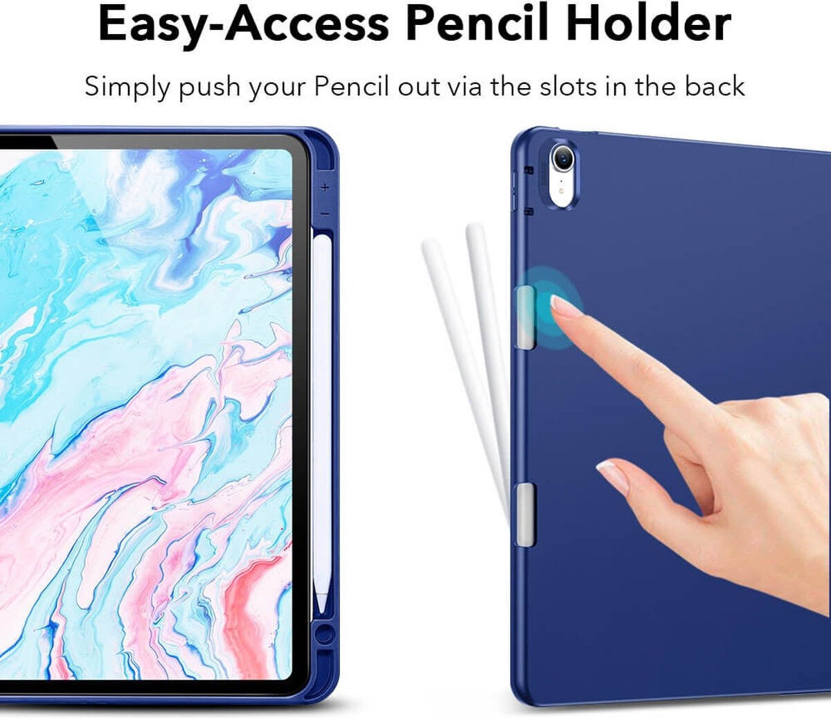 ESR Rebound Pencil Book Case Apple iPad Air 10.9 Hoes Blauw afbeelding 7