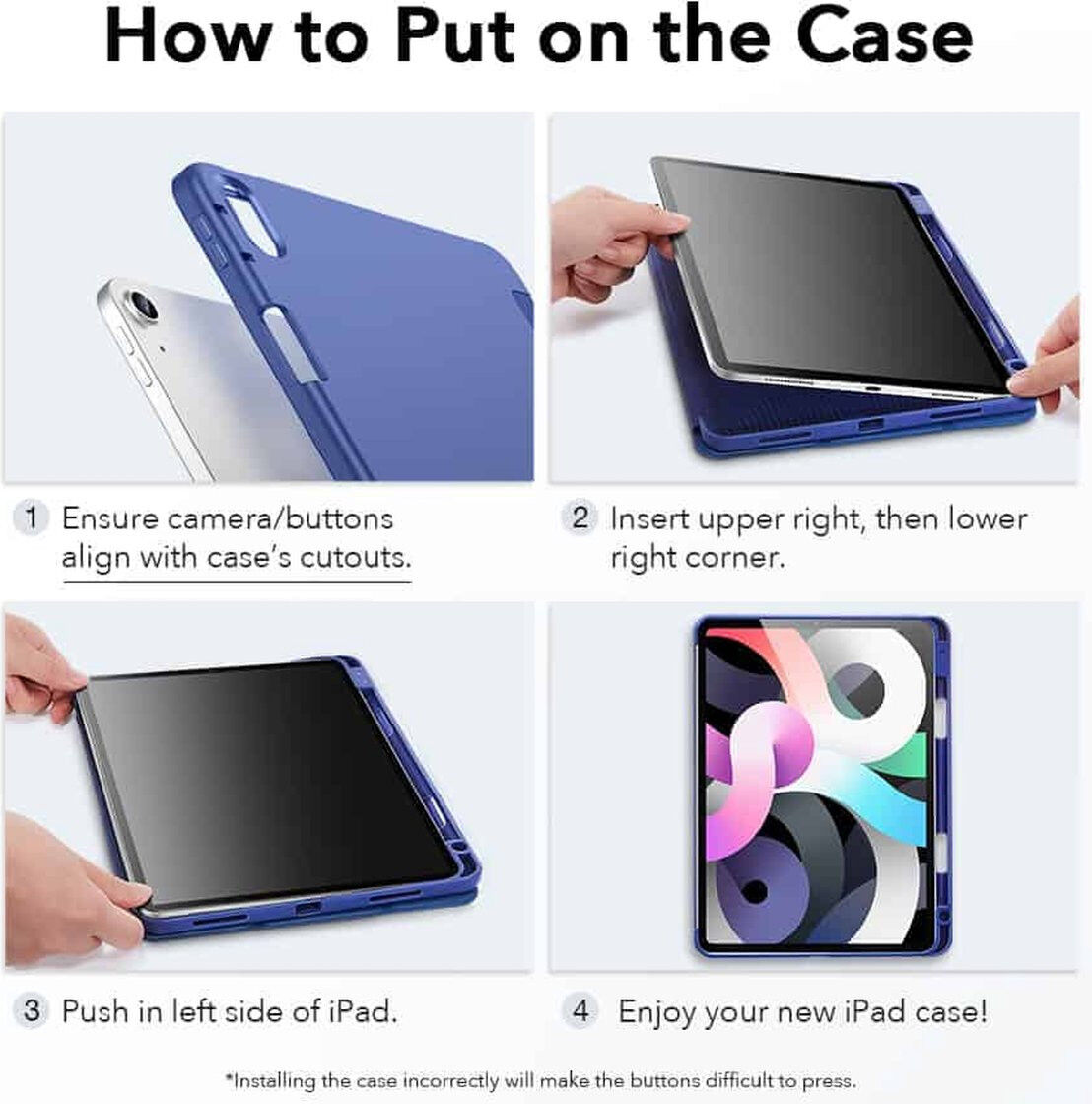 ESR Rebound Pencil Book Case Apple iPad Air 10.9 Hoes Blauw afbeelding 9