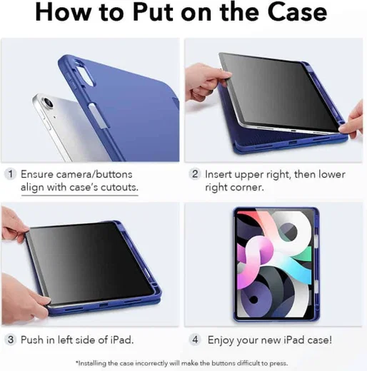 ESR Rebound Pencil Book Case Apple iPad Air 10.9 Hoes Blauw afbeelding 9