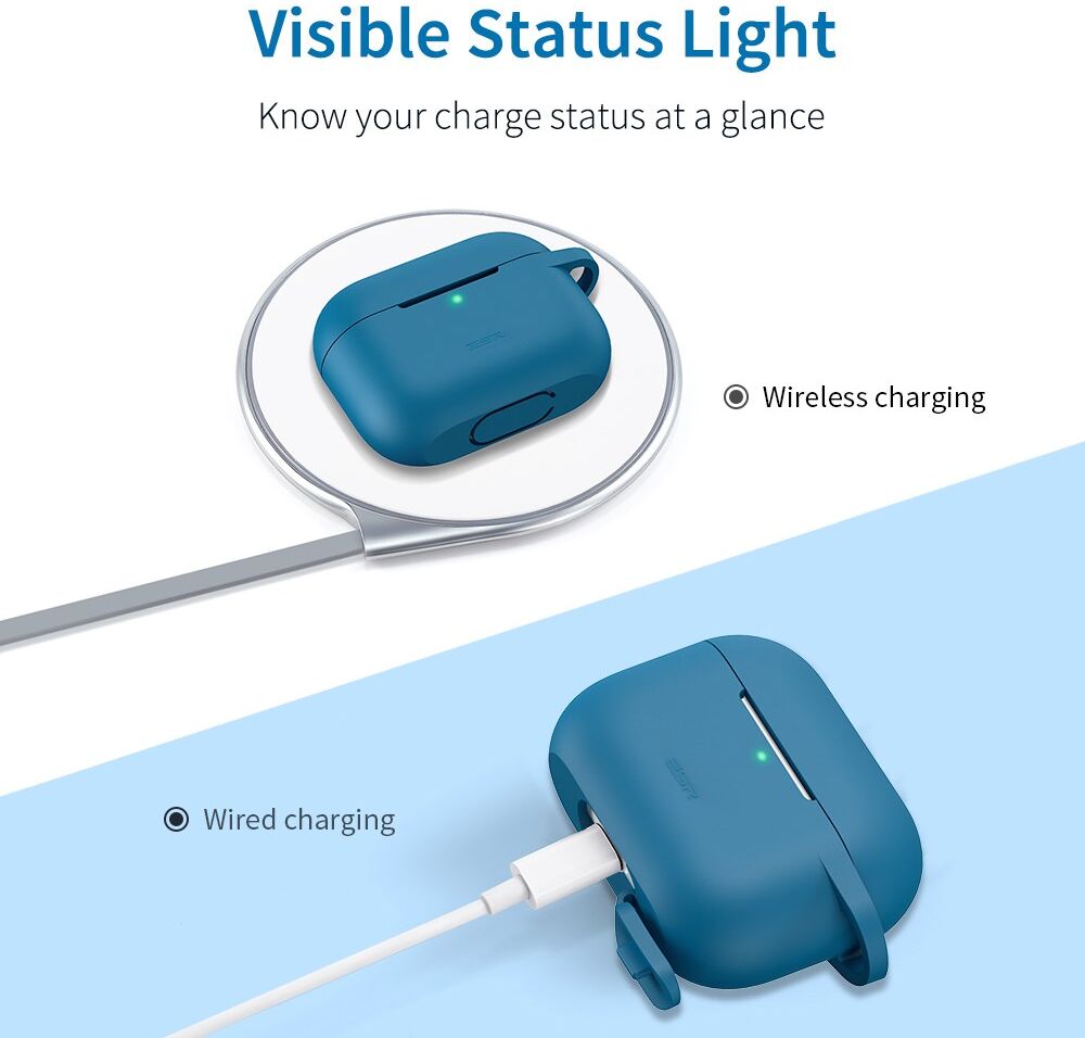 ESR Bounce Apple AirPods Pro 1/2 Hoesje Siliconen Blauw afbeelding 7