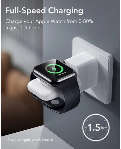 ESR Draagbare Compacte Draadloze Oplader voor Apple Watch Wit afbeelding 4