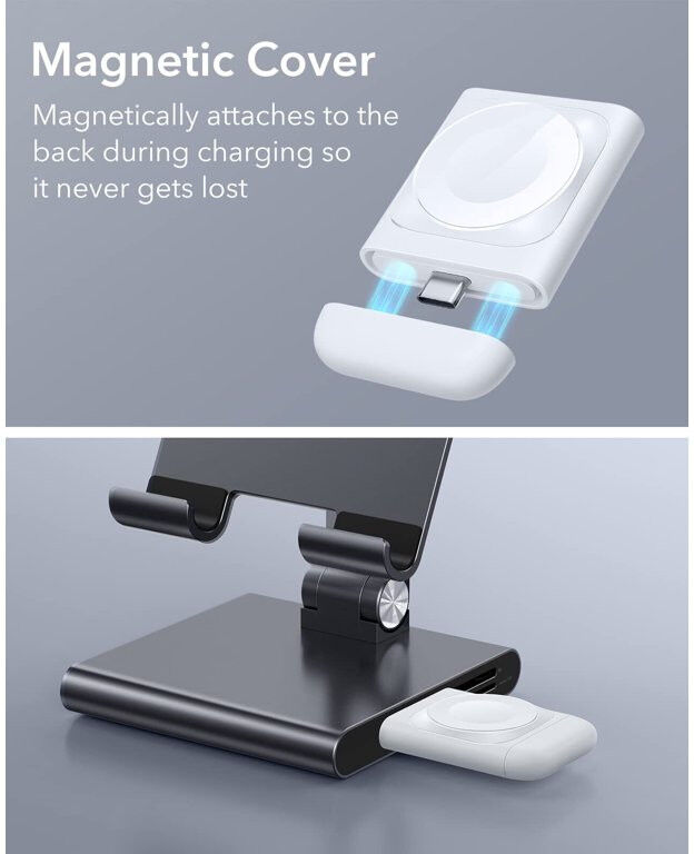 ESR Draagbare Compacte Draadloze Oplader voor Apple Watch Wit afbeelding 7