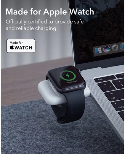 ESR Draagbare Compacte Draadloze Oplader voor Apple Watch Wit afbeelding 9
