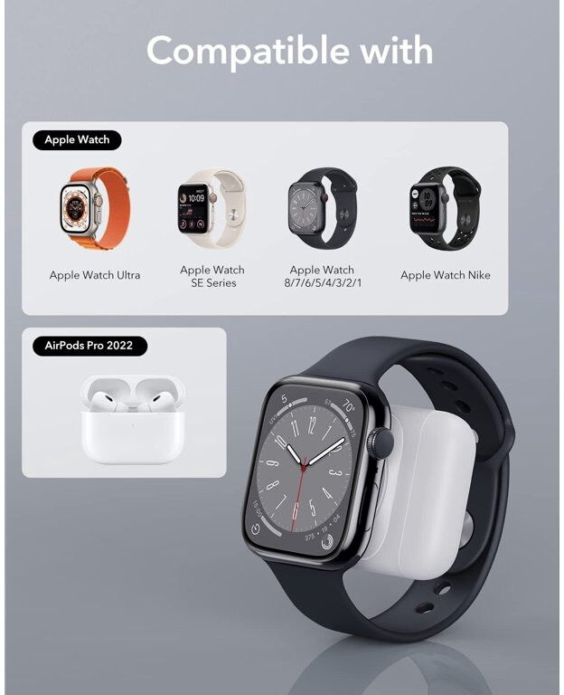 ESR Draagbare Compacte Draadloze Oplader voor Apple Watch Wit afbeelding 10