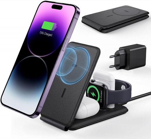 ESR HaloLock 3-in-1 MagSafe Laadstation iPhone/AirPods (Pro)/Watch afbeelding 1