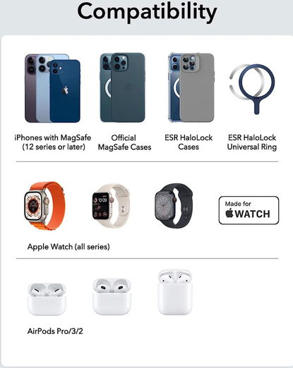 ESR HaloLock 3-in-1 MagSafe Laadstation iPhone/AirPods (Pro)/Watch afbeelding 8