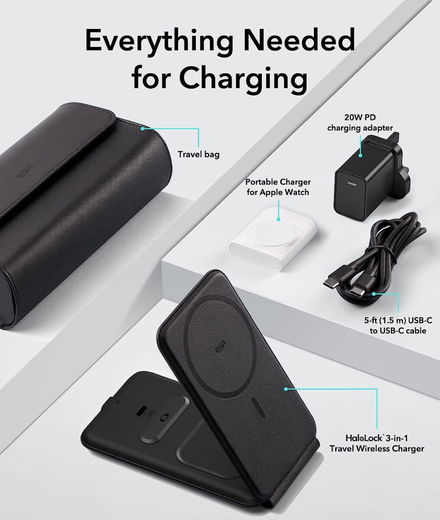 ESR HaloLock 3-in-1 MagSafe Laadstation iPhone/AirPods (Pro)/Watch afbeelding 7