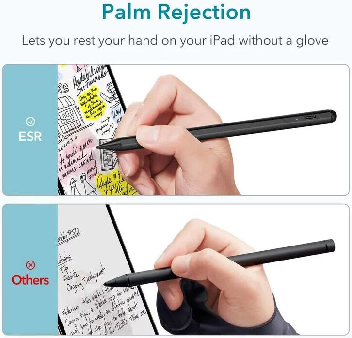 ESR Digital+ Stylus Pen met Palm Rejection voor iPad Zwart afbeelding 5
