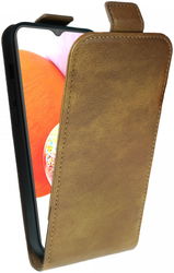 Rosso Element Samsung Galaxy A14 Hoesje Verticale Flip Case Bruin afbeelding