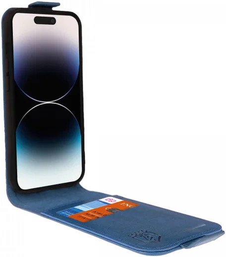Rosso Element Apple iPhone 14 Pro Hoesje Verticale Flip Case Blauw afbeelding 2