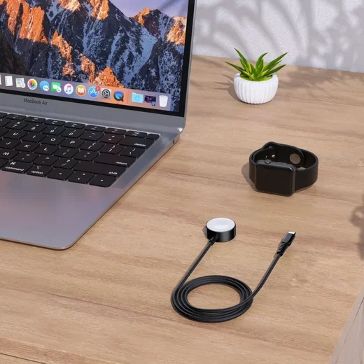 Choetech Magnetische Apple Watch USB-C Kabel 1M Made For Watch Zwart afbeelding 4