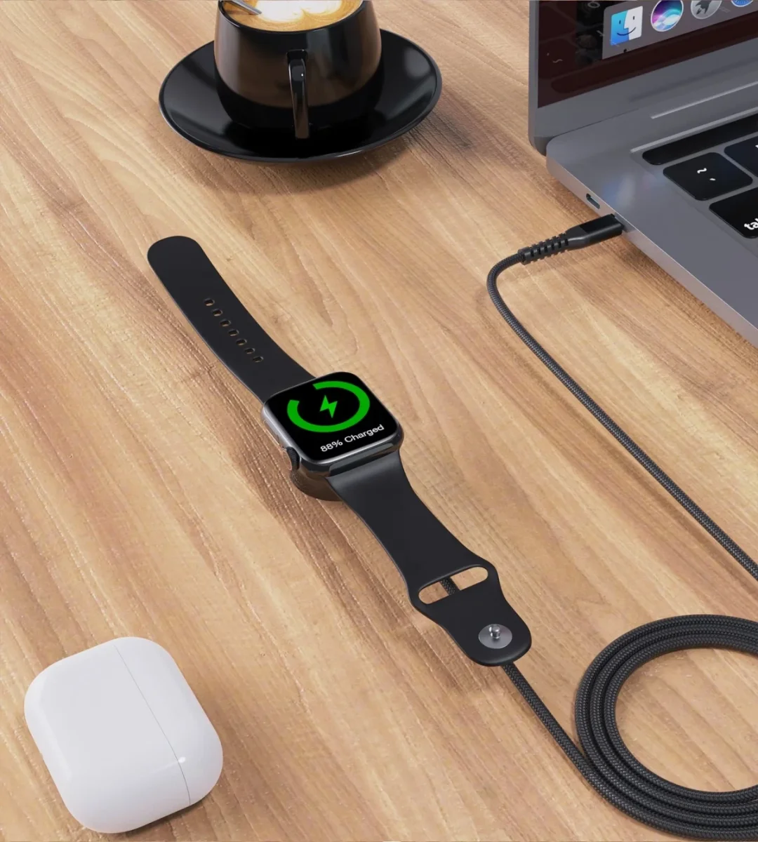 Choetech Magnetische Apple Watch USB-C Kabel 1M Made For Watch Zwart afbeelding 6