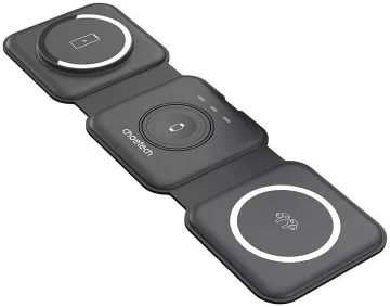 Choetech 3-in-1 Opvouwbare Draadloze Lader iPhone/AirPods/Watch Zwart