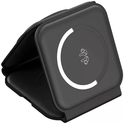 Choetech 3-in-1 Opvouwbare Draadloze Lader iPhone/AirPods/Watch Zwart afbeelding 2