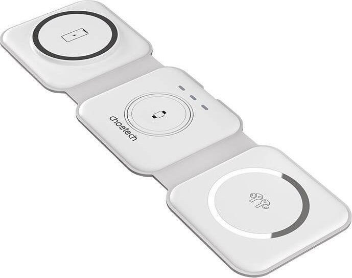 Choetech 3-in-1 Opvouwbare Draadloze Lader iPhone/AirPods/Watch Wit afbeelding 1