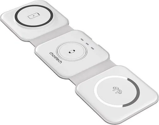Choetech 3-in-1 Opvouwbare Draadloze Lader iPhone/AirPods/Watch Wit afbeelding 1
