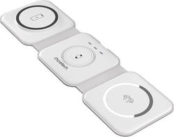 Choetech 3-in-1 Opvouwbare Draadloze Lader iPhone/AirPods/Watch Wit afbeelding