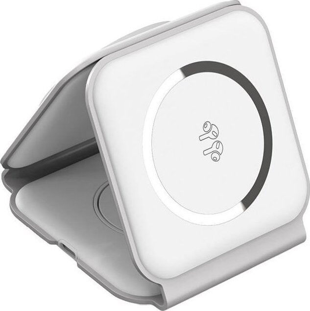 Choetech 3-in-1 Opvouwbare Draadloze Lader iPhone/AirPods/Watch Wit afbeelding 2