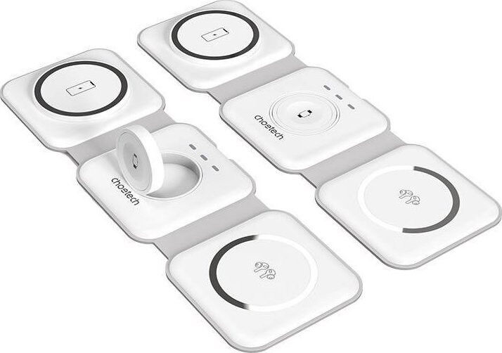 Choetech 3-in-1 Opvouwbare Draadloze Lader iPhone/AirPods/Watch Wit afbeelding 9