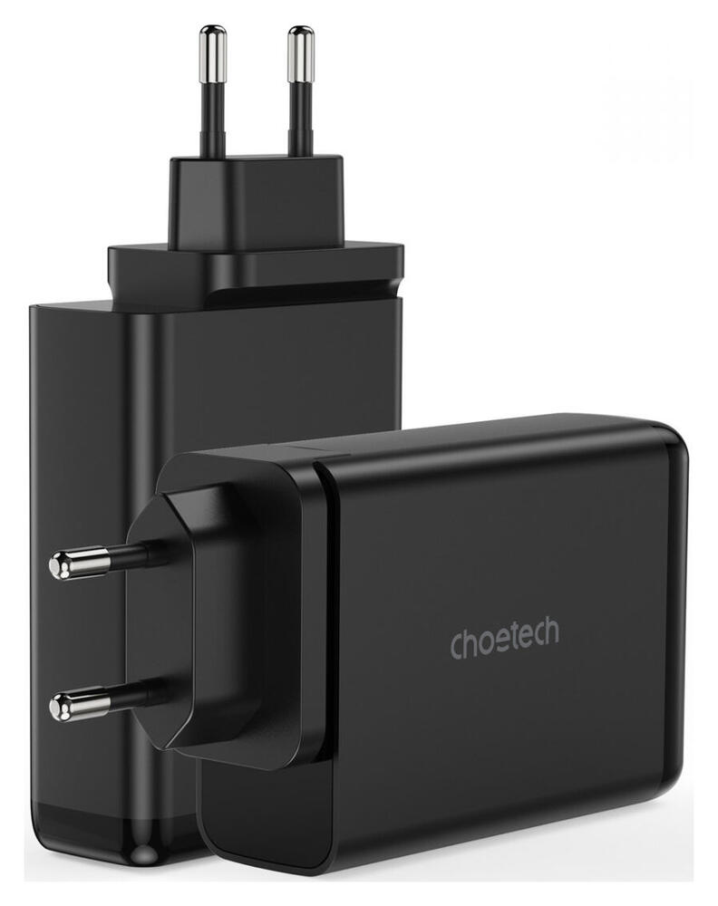Choetech 140W USB en USB-C Snellader GaN Adapter Zwart afbeelding 2