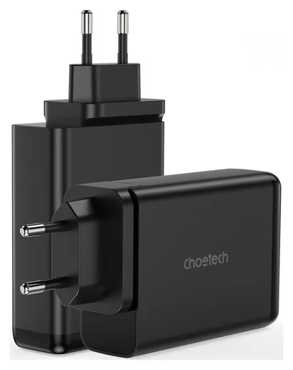 Choetech 140W USB en USB-C Snellader GaN Adapter Zwart afbeelding 2