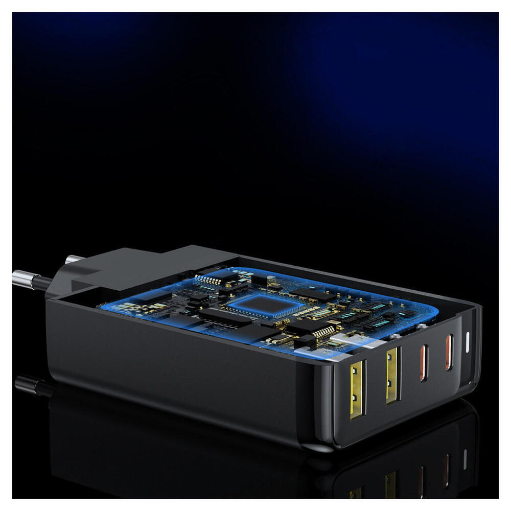 Choetech 140W USB en USB-C Snellader GaN Adapter Zwart afbeelding 7