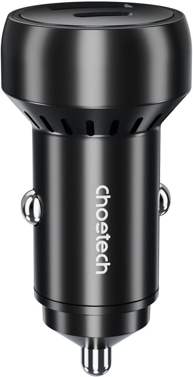 Choetech 60W Duo Fast Charge Autolader USB-A + USB-C Zwart afbeelding 1
