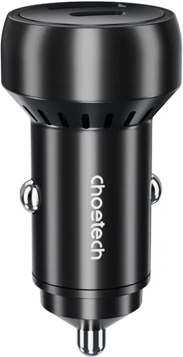 Choetech 60W Duo Fast Charge Autolader USB-A + USB-C Zwart afbeelding 1