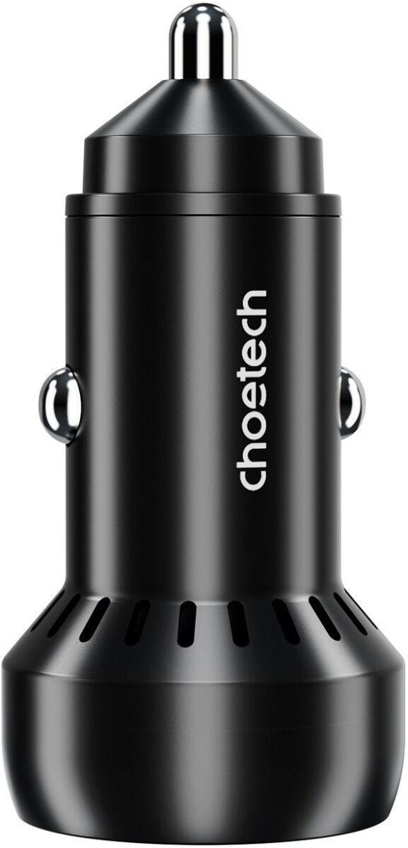 Choetech 60W Duo Fast Charge Autolader USB-A + USB-C Zwart afbeelding 2